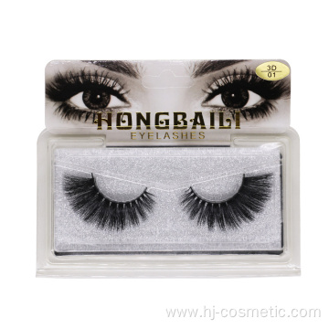 Private Label 3D Faux Mink Eyelashes 3D Fake Eyelashes False Mink Lashes